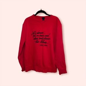 Red and black sweatshirt